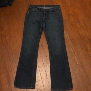 Straight leg jeans, no wear and tear at the bottom, hardly worn